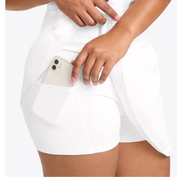 Draper James Side Slit Activewear Skirt With Built In Shorts White Size Medium - Picture 5 of 9
